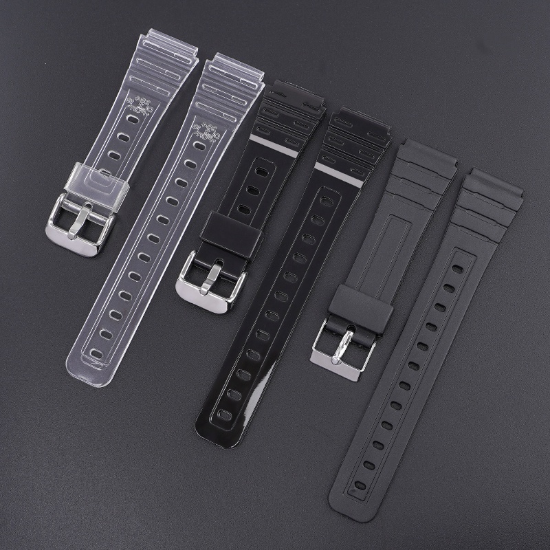 Dây Đồng Hồ Đeo Tay Thời Trang Bằng TPU Trong Suốt 18mm Thay Thế Cho Casio Watch F91W / F84 / F105 / 108 / A158 / 168 / AE1200 / 1300