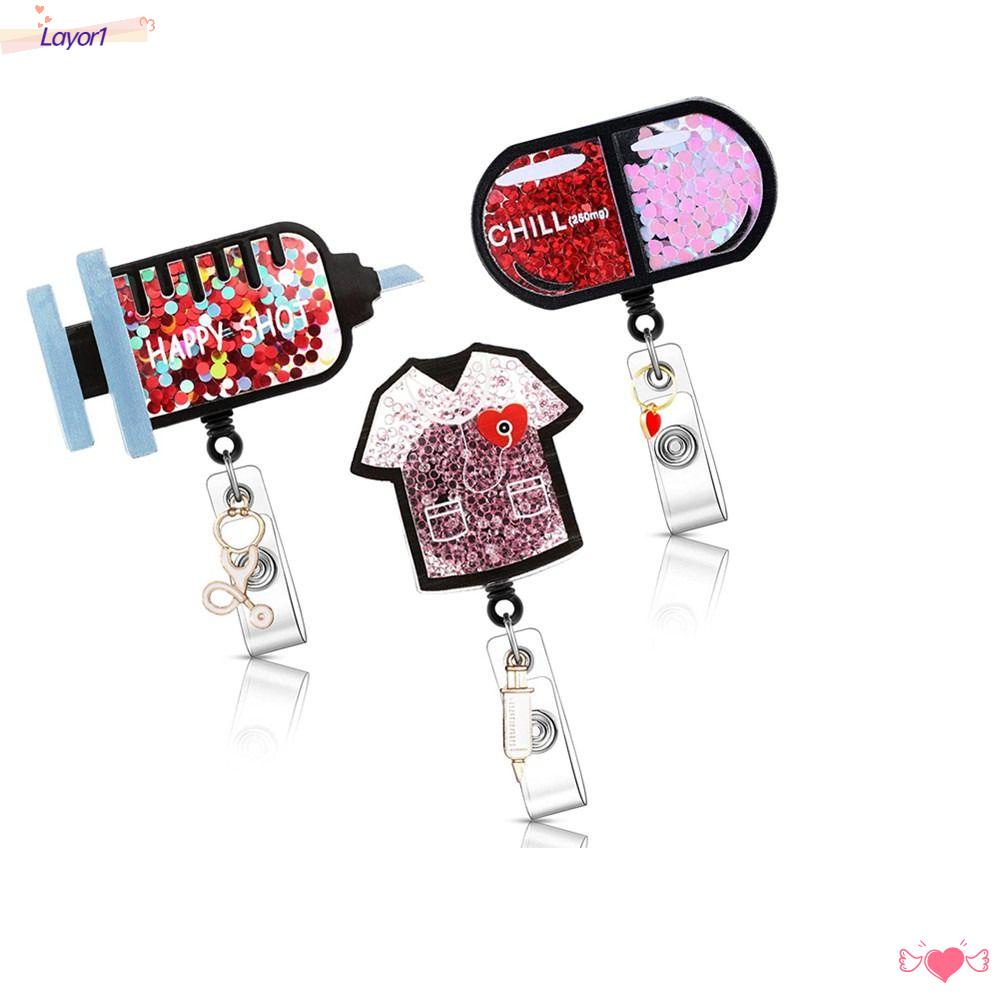 Set 3 Móc Chìa Khóa Bằng ABS Có Thể Thu Gọn Thời Trang Cho Văn Phòng