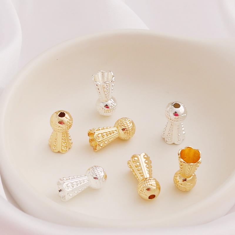 Hạt Xỏ Lỗ Lớn Màu Bạc 10K 14K Dùng Làm Trang Sức diy