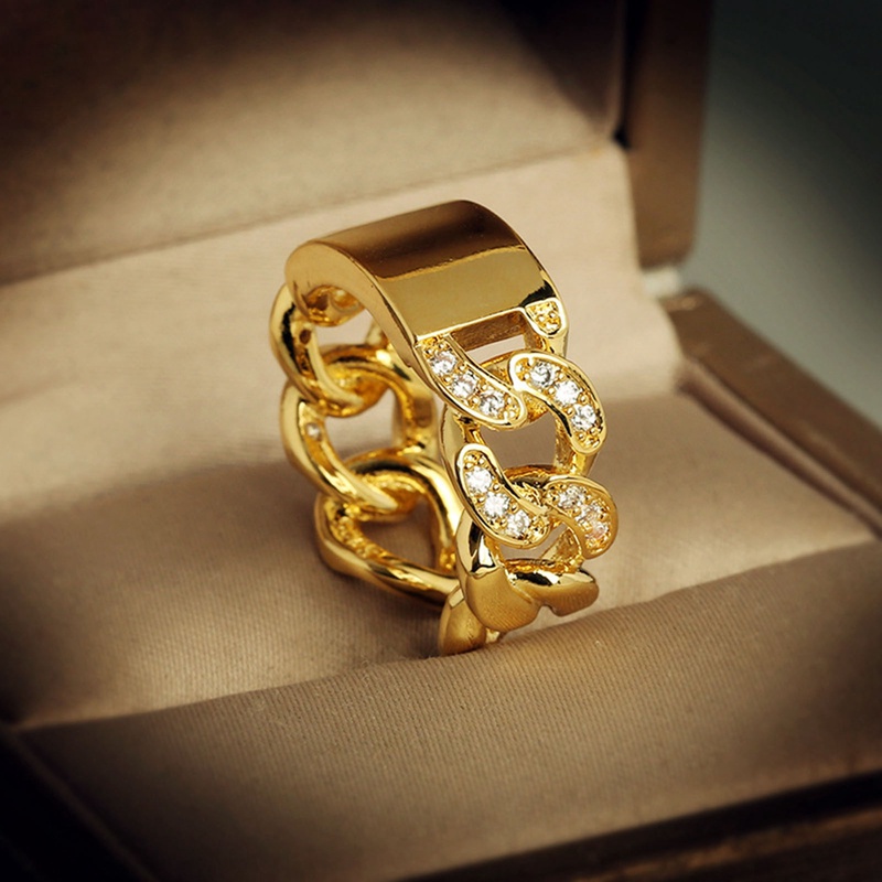 Ygt Nhẫn Dây Xích Bằng Thép Không Gỉ Có Thể Điều Chỉnh Phong Cách Punk Đường Phố Cho Nam Và Nữ