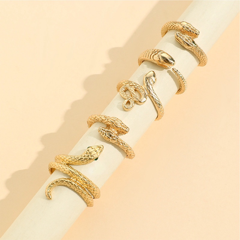 Ygt Set 5 Nhẫn Hình Rắn Phong Cách Retro Thời Trang Cho Nữ