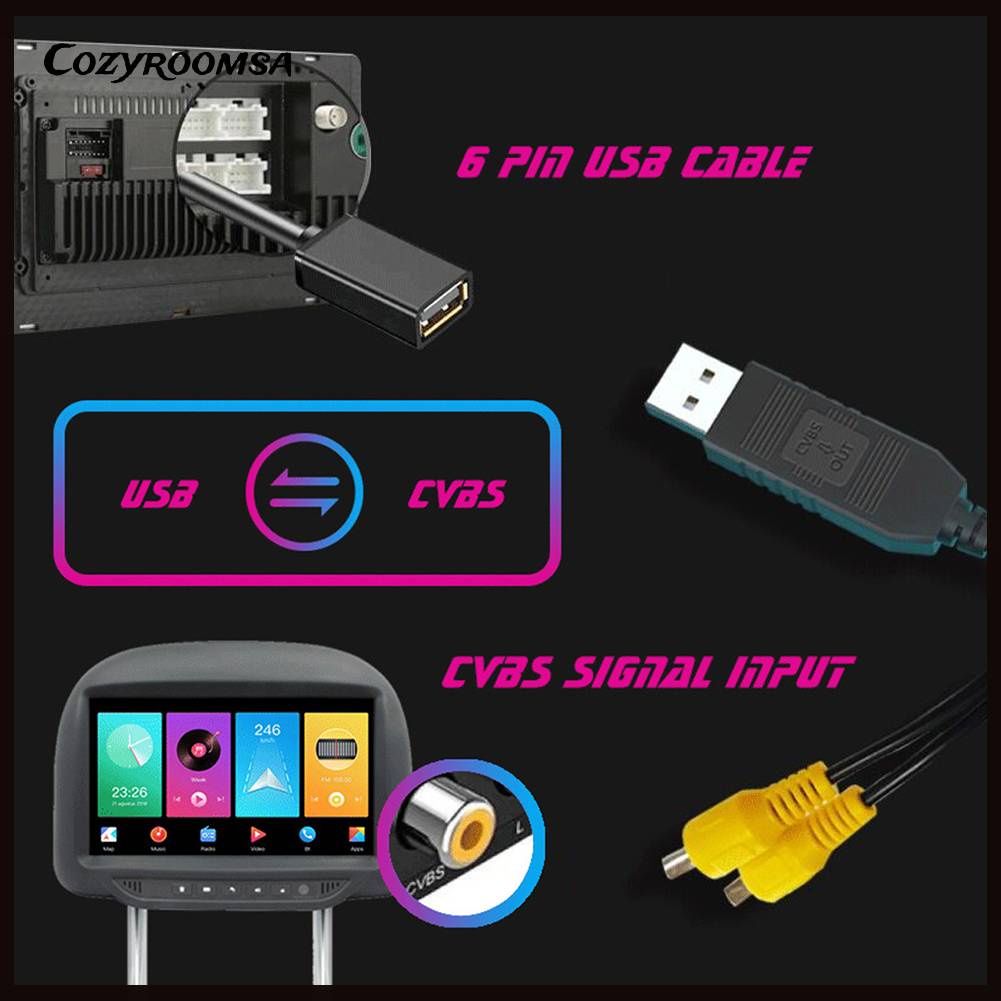 Cáp ChuyểN ĐổI USB Sang CVBS RCA 2 CVBS Cho Xe Ô Tô
