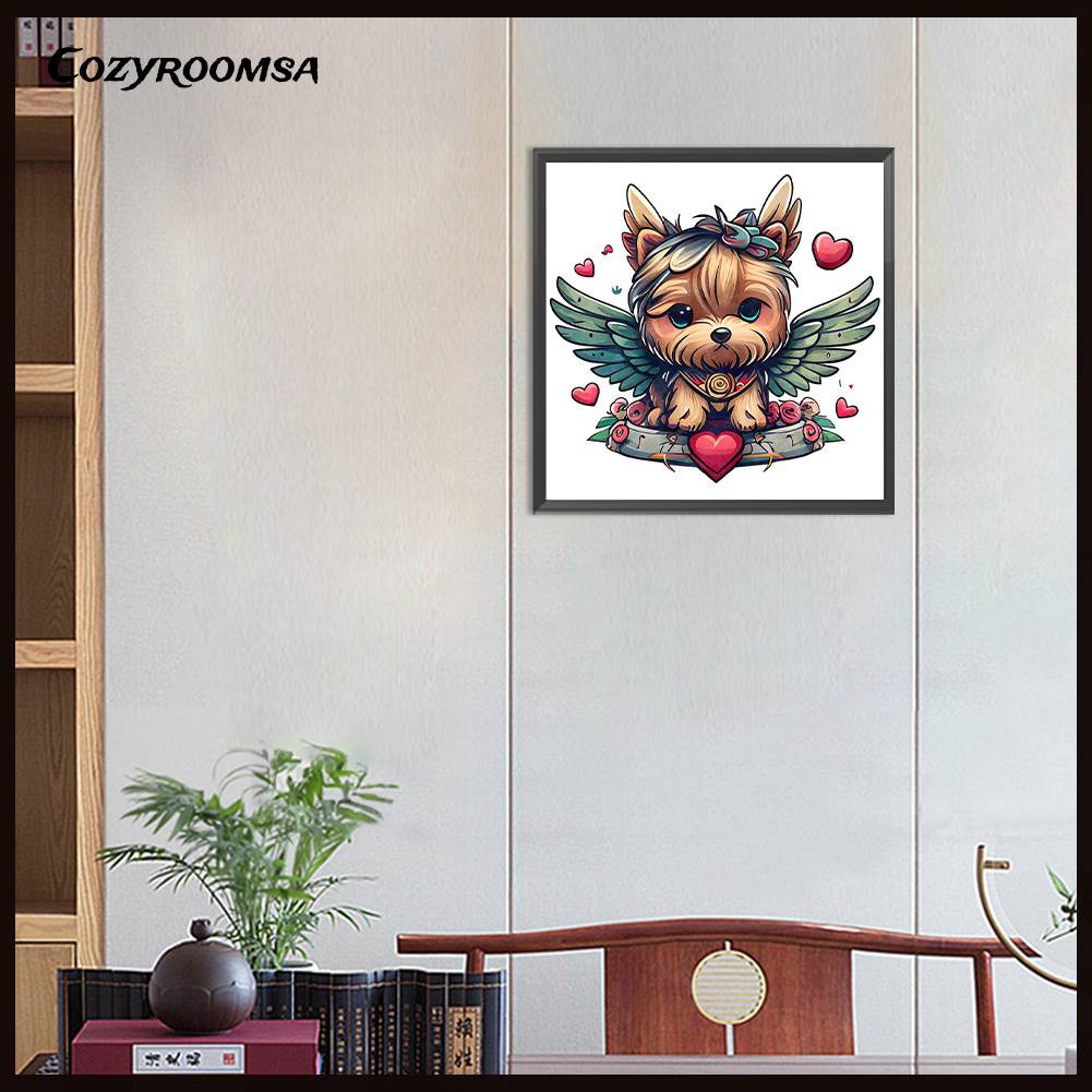 Tranh Đính Đá Kim Cương Toàn Bộ 5D DIY Hình Vẽ Chó Trang Trí Nhà Cửa