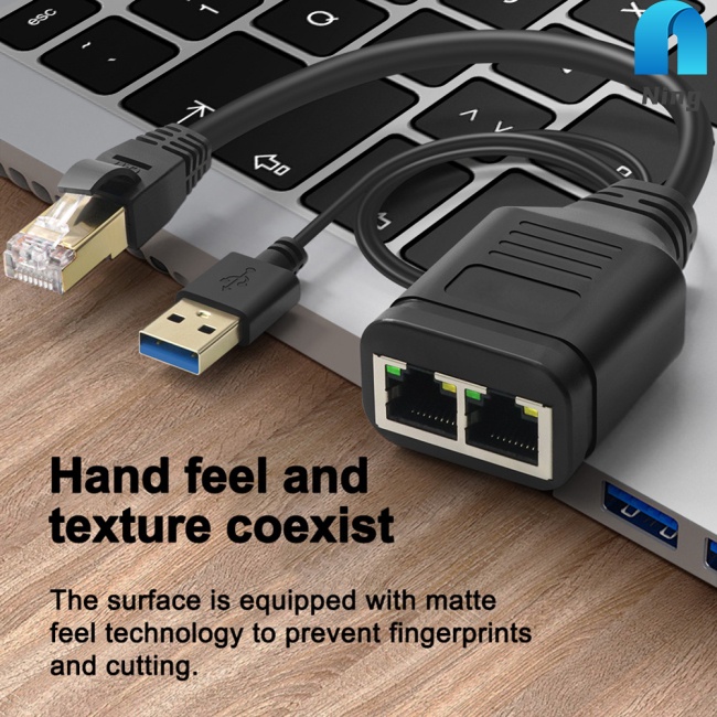 Bộ Chia Mạng Lan RJ45 100mbps 1 Male Sang 2 Female Với Cáp Nguồn USB