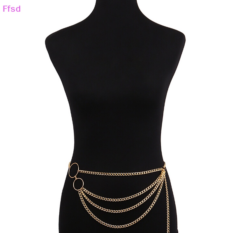 {Ffsd} Thắt Lưng Dây Xích Kim Loại Retro Mặt Đồng Xu Ch Eo Cao * Bán Chạy Cho Nữ