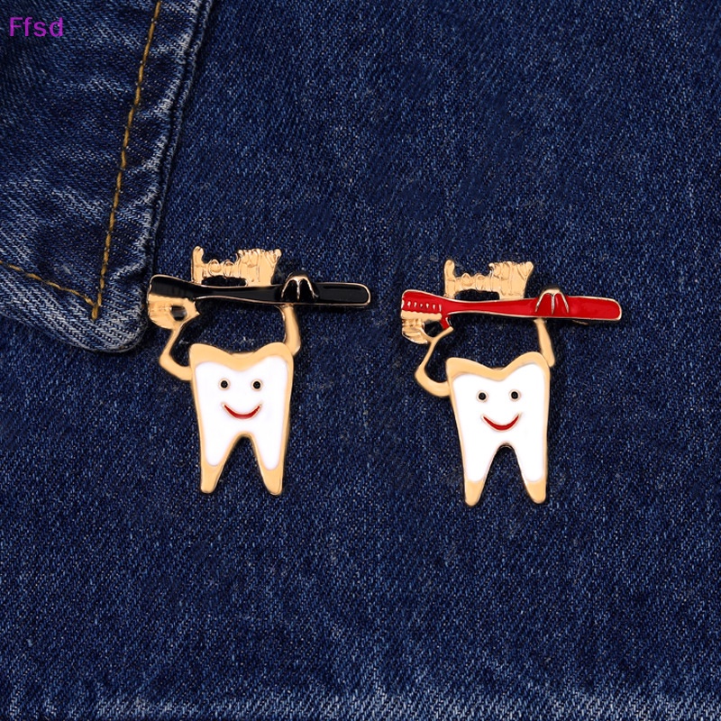 {Ffsd} Ghim Cài Áo Hình Bàn Chải Đánh Răng Tráng Men Đáng Yêu Sáng Tạo Vui Nhộn Phụ Kiện Cho Bác Sĩ * Bán Chạy