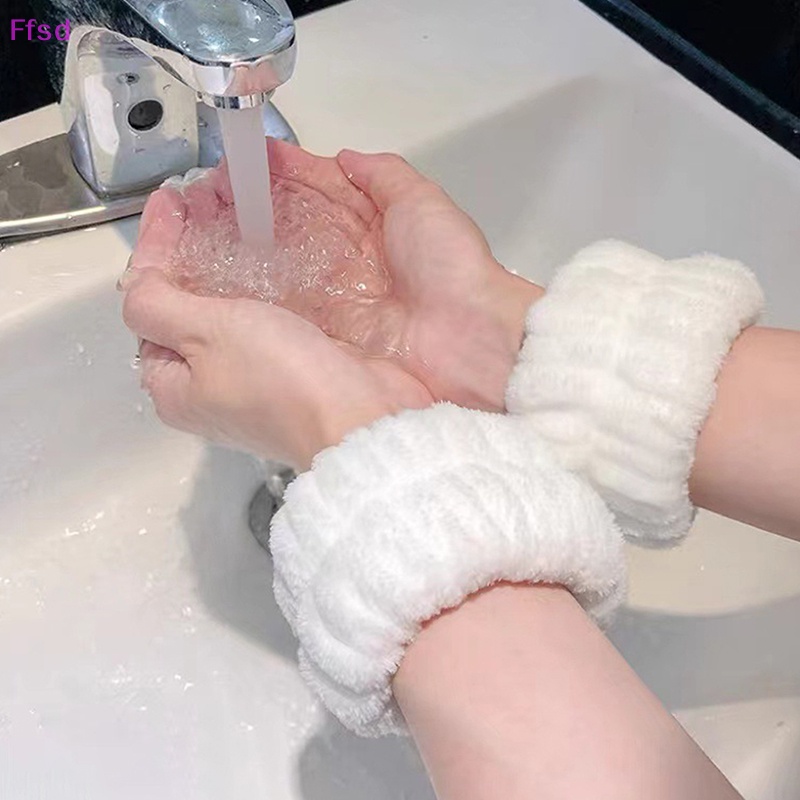 {Ffsd} Set 2 Cặp Băng Đô Quấn Cổ Tay Thấm Hút Mồ Hôi Khi Rửa Mặt / Chơi Thể Thao