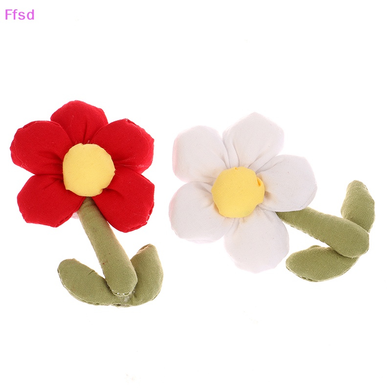 {Ffsd} Kẹp Tóc Hình Hoa Năm Cánh Bằng Vải Cotton Phối Lông Thủ Công Dễ Thương Diy Bán Chạy *