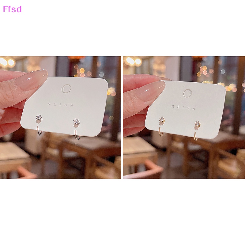 1 Đôi Bông Tai Pha Lê Thanh Lịch Thời Trang Hàn Quốc Cho Nữ