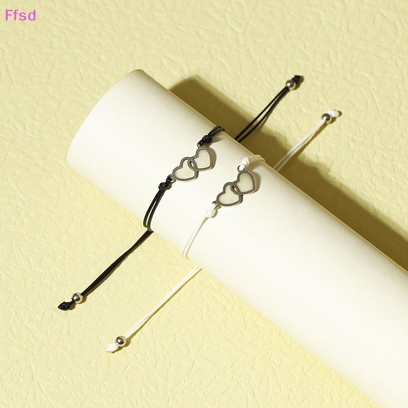 {Ffsd} Vòng Tay Tình Bạn Bện Dây Đôi Dạ Quang Hình Trái Tim Ghép Đôi Làm Quà Tặng Ngày Tình Bạn Bán Chạy