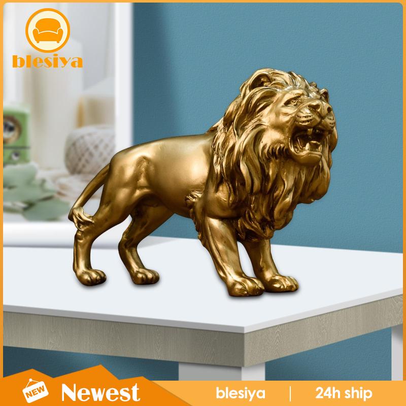 Tượng Sư Tử Bằng Nhựa Resin Để Bàn Trang Trí Phòng Khách / Ngủ /