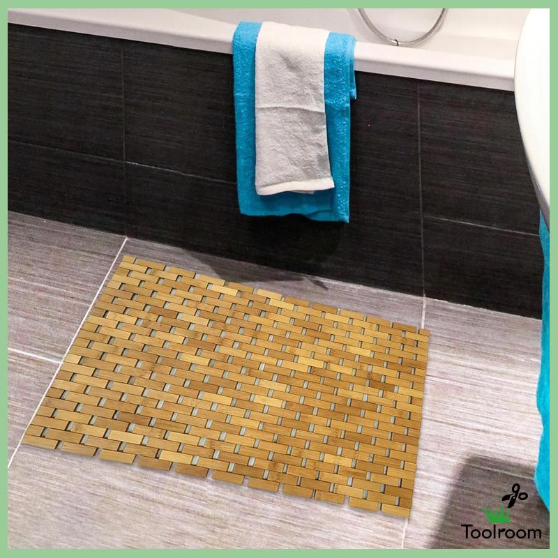 Thảm Lót Sàn Chống Trượt Họa Tiết Vân Gỗ Tre Độc Đáo