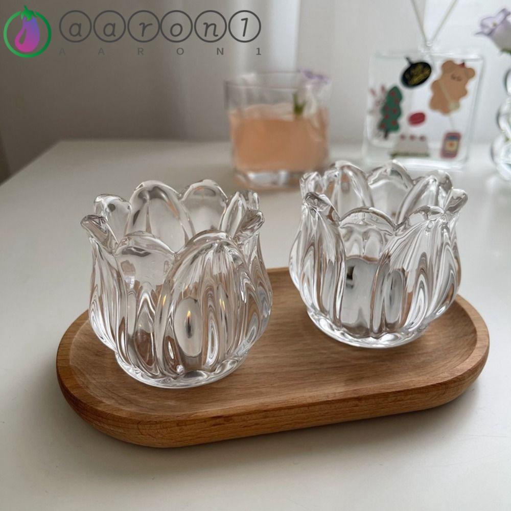 AARON1 Giá Đỡ Đèn Cầy Bằng Thủy Tinh Thiết Kế Độc Đáo Sang Trọng