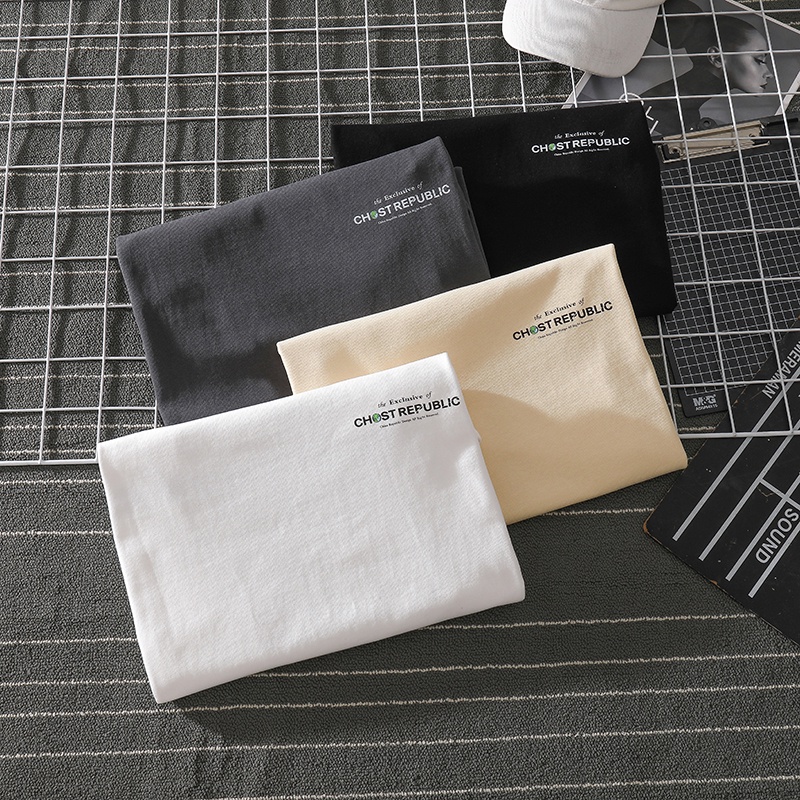 Áo Thun Tay Ngắn Dáng Rộng In Chữ Phong Cách Retro Đường Phố Cho Nam