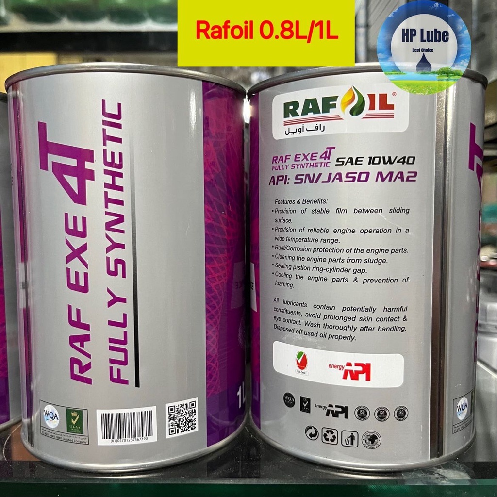 Nhớt Rafoil 1L 10W40 Full Tổng Hợp dành cho xe số, Côn tay, phân khối lớn - Nhập Khẩu UAE