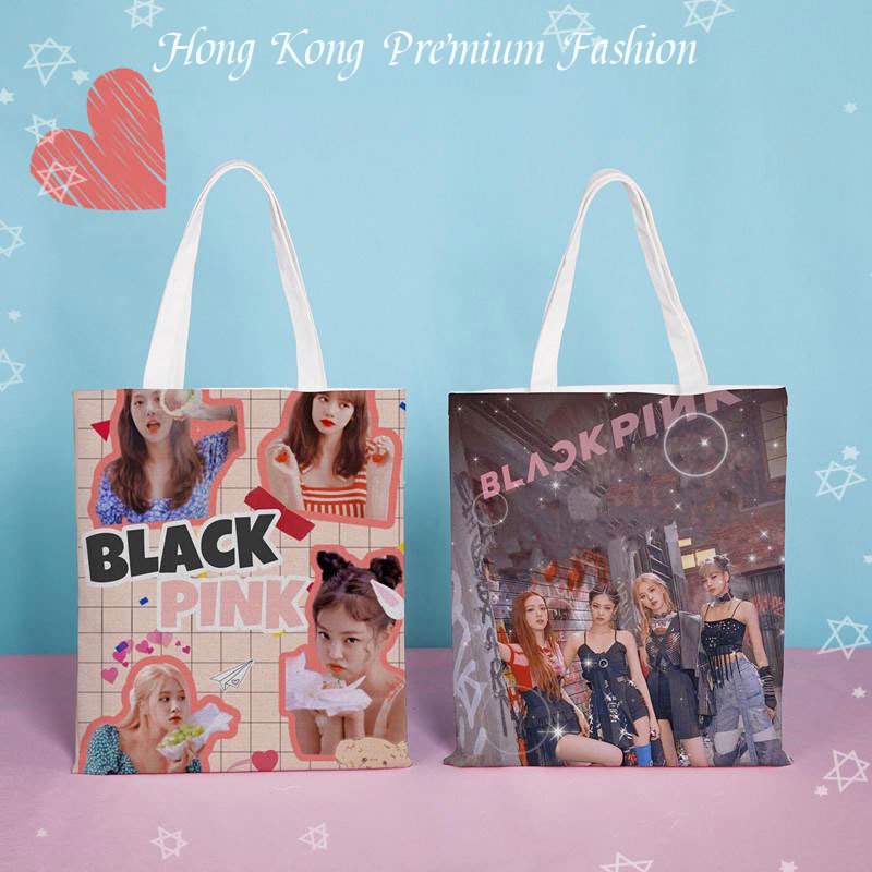 Túi Xách Vải Canvas In Hình Nhóm Nhạc Lisa BlackPink Cao Cấp Thời Trang Hong Kong