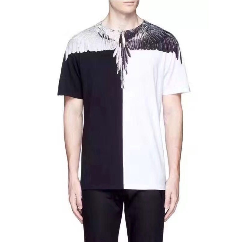 Ma-rc-lo- BEL-ONG Áo Thun Tay Ngắn Kết Hợp Xu Hướng Thời Trang Đường Phố Chất Lượng Cao Màu Trắng Đen