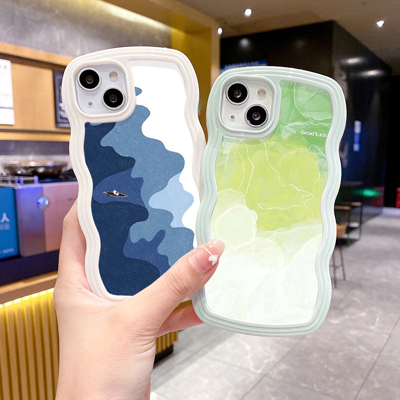 Ốp Điện Thoại TPU Silicon Mềm Chống Sốc Chống Bụi Họa Tiết Sóng Biển Cho iPhone 14 13 12 11 Pro Promax 6 6S 7 8 Plus X XR XSMax SE