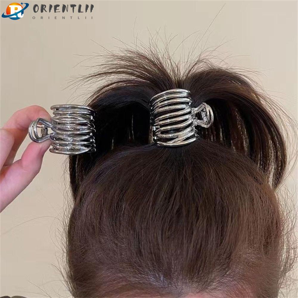 ORIENTLII Kẹp Tóc Kim Loại Nhỏ Màu Đen Thời Trang Cho Nữ