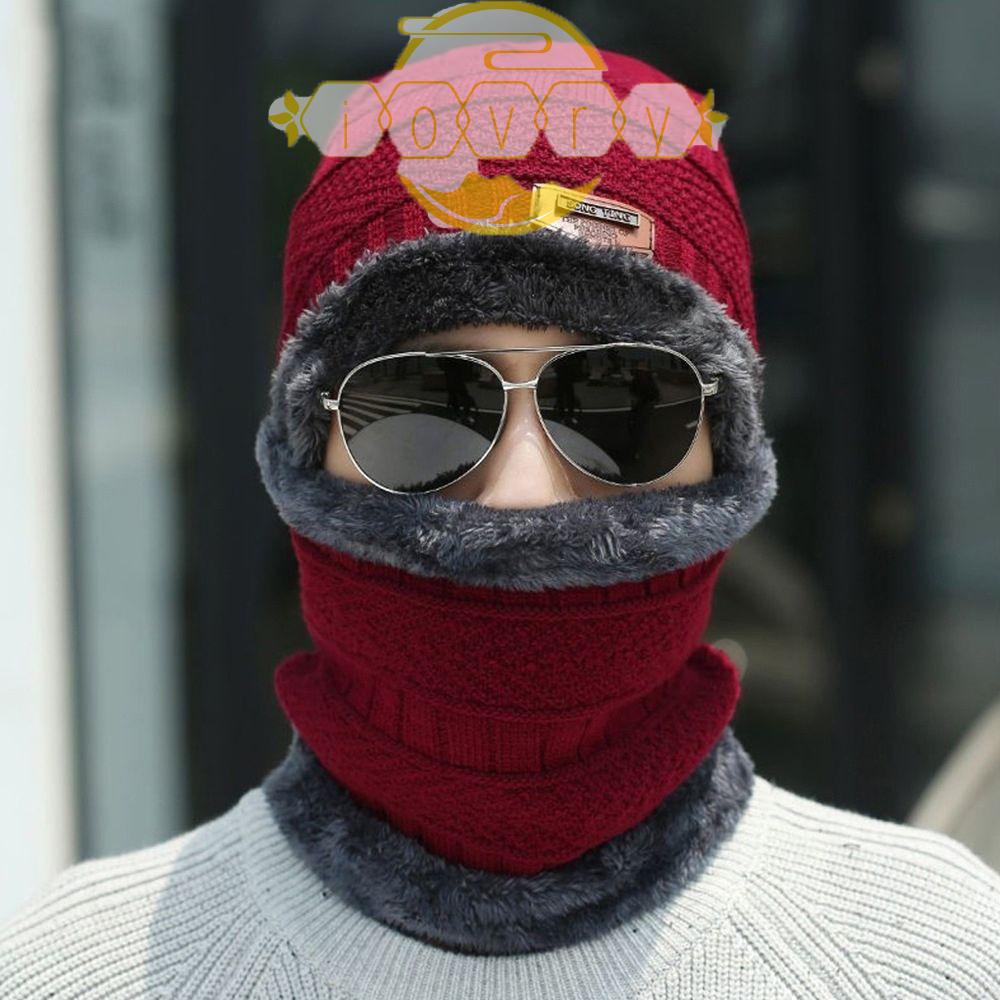 IVORY Set Mũ Lông Dày Dặn Giữ Ấm Mùa Đông Cho Nam