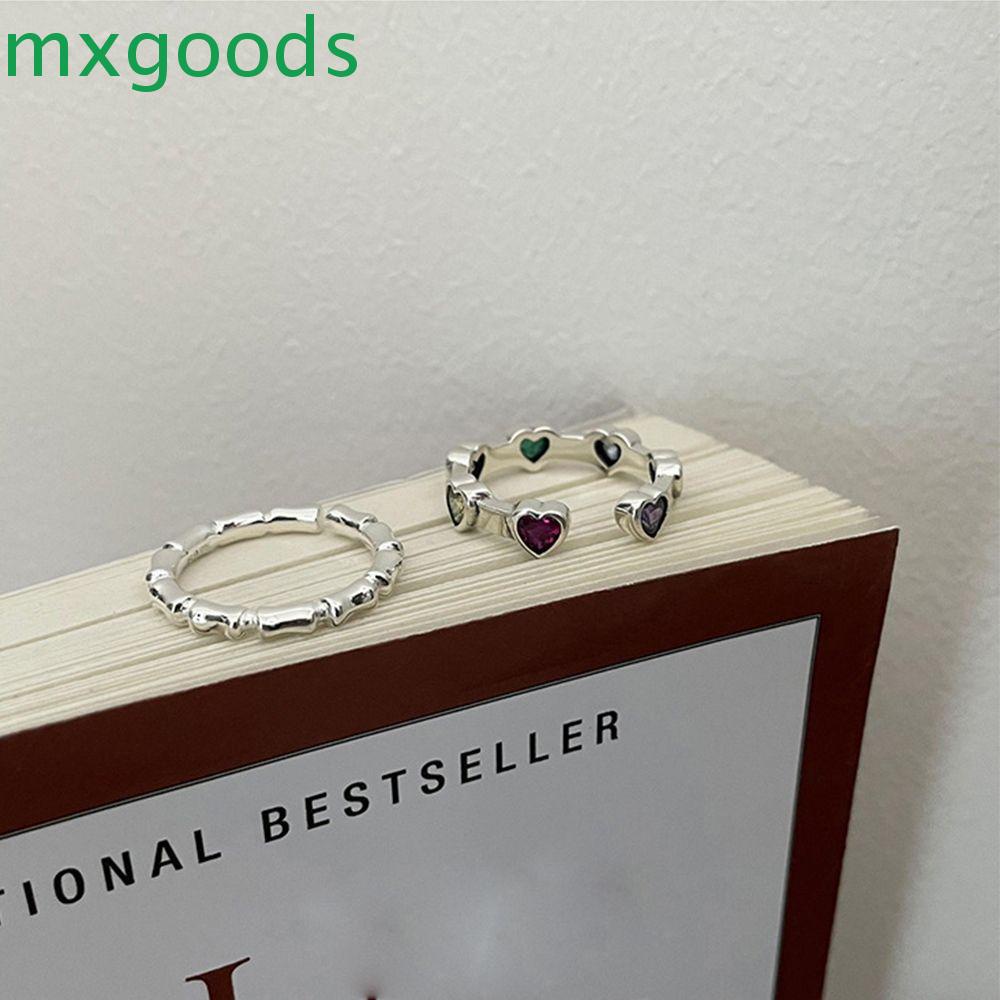 MXGOODS Nhẫn Hình Trái Tim Thiết Kế Đơn Giản Độc Đáo Thời Trang Cho Nữ