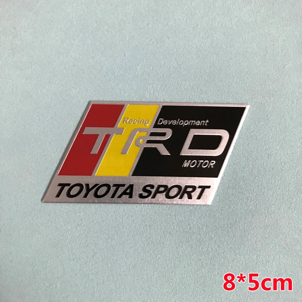Nhãn Dán Kim Loại Chữ TRD Sports VIos Yaris Corolla Cross Veloz Wish Revo CHR Avanza Fortuner Rush Innova raize Calya Rav4 Phụ Kiện Cho Thân Xe Hơi Toyota TRD Sports VIos Yaris