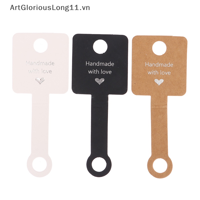 Set 50 Tấm Giấy Cứng Tự Dính 4x10cm Trưng Bày Trang Sức Vòng Đeo Tay