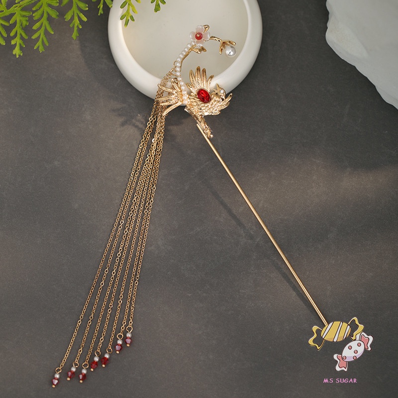 YADORNOS Trâm Cài Tóc Tua Rua Vàng Phong Cách Trung Hoa Cổ Điển Cho Nữ