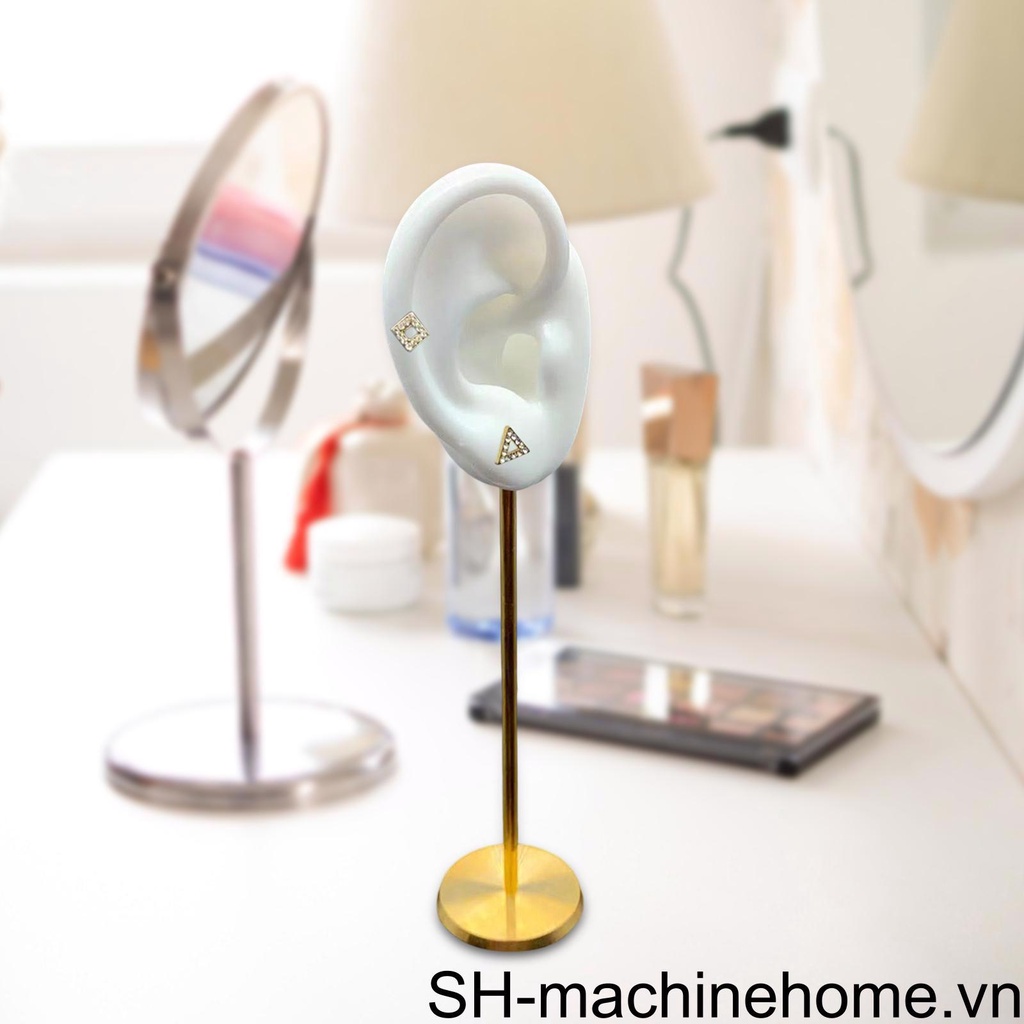 (runbu) Giá Đỡ Trưng Bày Khuyên Tai Bằng Silicon Mềm Bền Màu Trắng Hình Tai Người