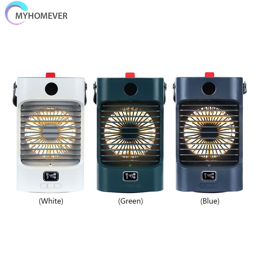 Quạt Làm Mát Phun Sương Để Bàn 4000Mah Màn Hình Kỹ Thuật Số