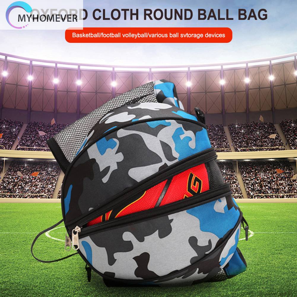 Túi Đựng Bóng Rổ Hình Tròn Bằng Vải Oxford Chống Nước Có Khóa Kéo