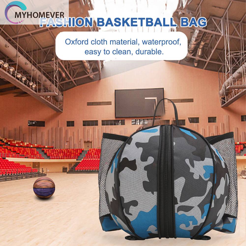 Túi Đựng Bóng Rổ Hình Tròn Bằng Vải Oxford Chống Nước Có Khóa Kéo