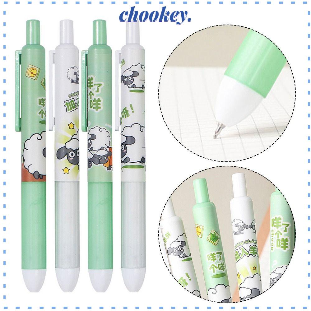 CHOOKEY Set 6 Bút Mực Dạng Nhấn Họa Tiết Hoạt Hình Dễ Thương