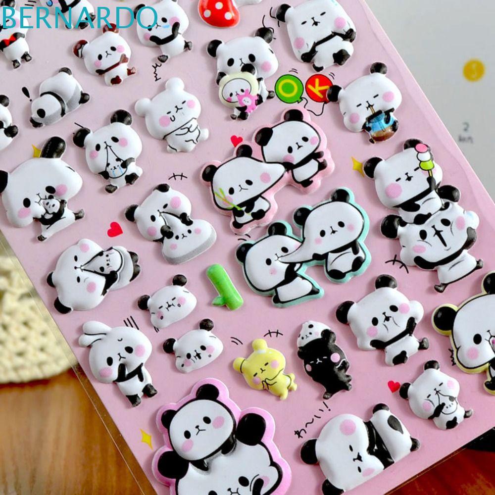 BERNARDO Miếng Dán PVC Hình Gấu Trúc / Dâu Tây Graffiti Dễ Thương Chống Thấm Nước Trang Trí Vali Ván Trượt