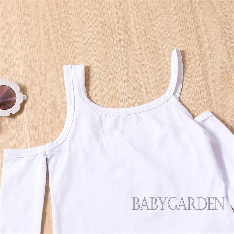 Set Đồ 3 Món Gồm Áo Thun Tay Dài + Quần Dài Lưng Thun + Túi Đeo Chéo Màu Trơn Dành Cho Bé Gái / 1-6 Tuổi