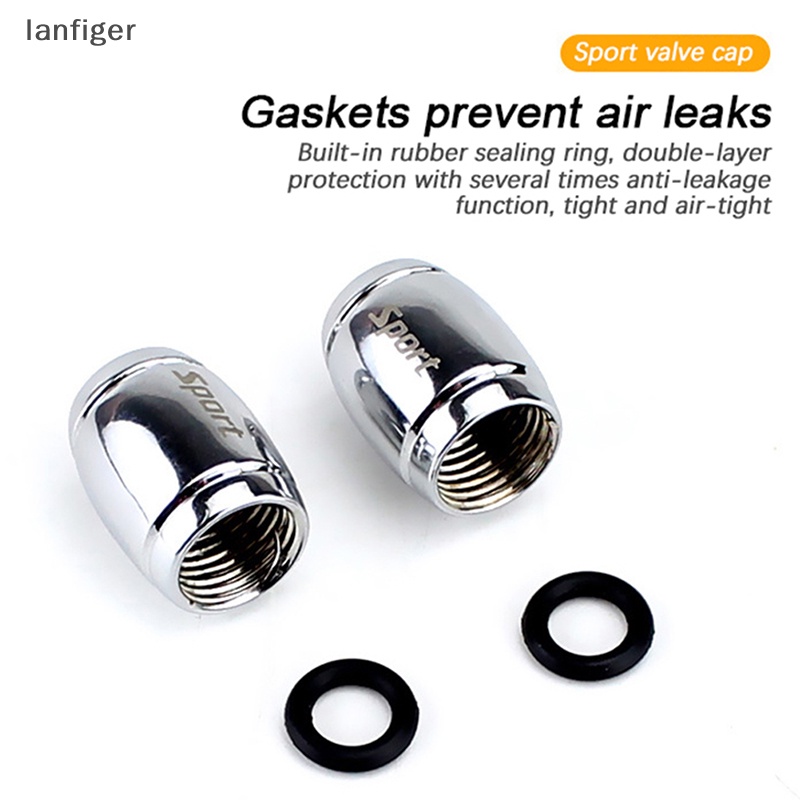 Bộ 4 Nắp Van Bánh Xe Hơi Thể Thao Bằng Hợp Kim Kẽm Chống Bụi &amp; Trộm