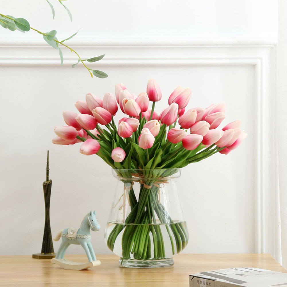 1 Bó Hoa Tulip Nhân Tạo Để Bàn Trang Trí Nhà Cửa / Tiệc Cưới