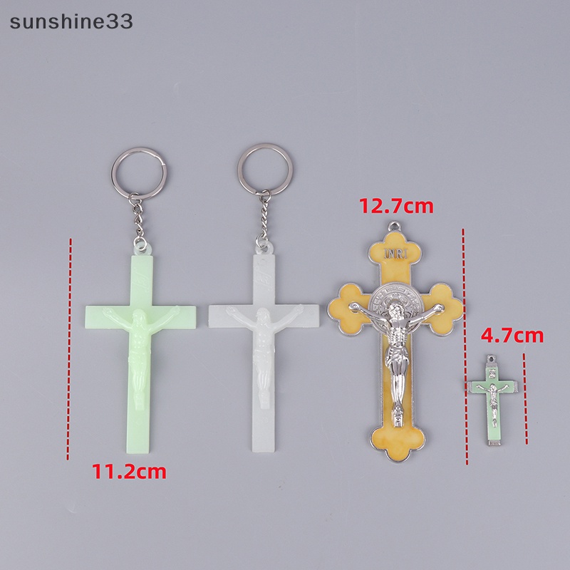 Móc Khóa Hình Thánh Giá Bằng Kim Loại Phát Sáng Dành Cho Nam Nữ