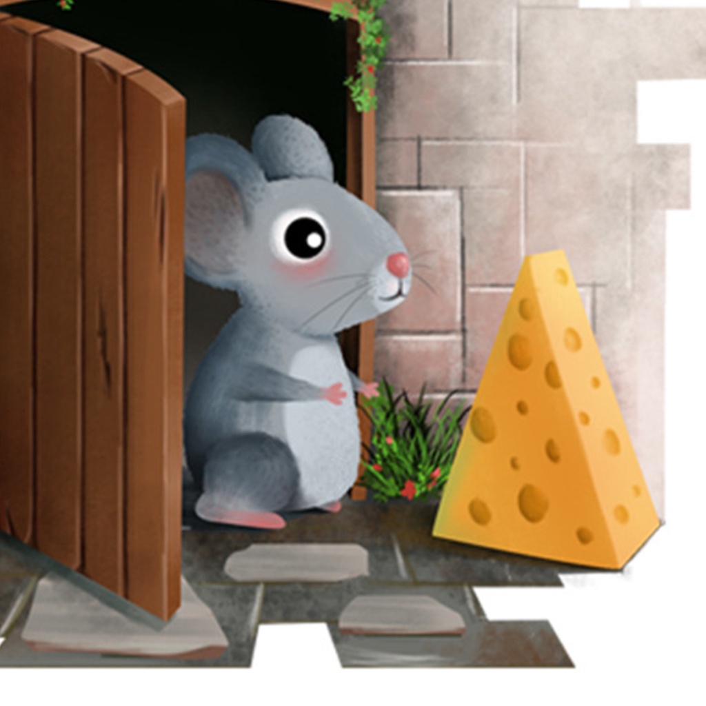 Miếng Dán Tường Trang Trí Phòng Khách Bằng PVC Tự Dính Hình Lỗ Chuột Tháo Rời Được