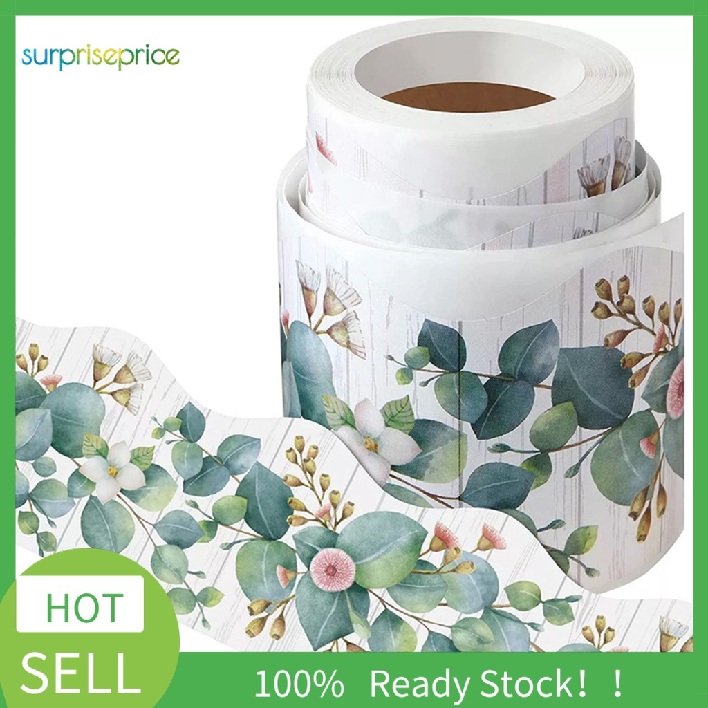 1 Cuộn 5M Sticker Dán Tường Chống Thấm Nước Hình Hoa Lá Bạch Đàn