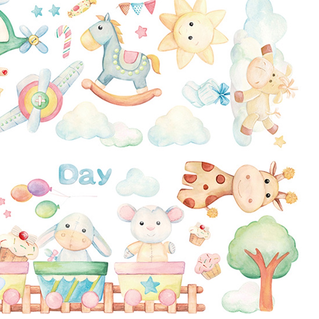 Miếng Dán Tường Trang Trí Phòng Khách Họa Tiết Hoạt Hình Tháo Rời Được