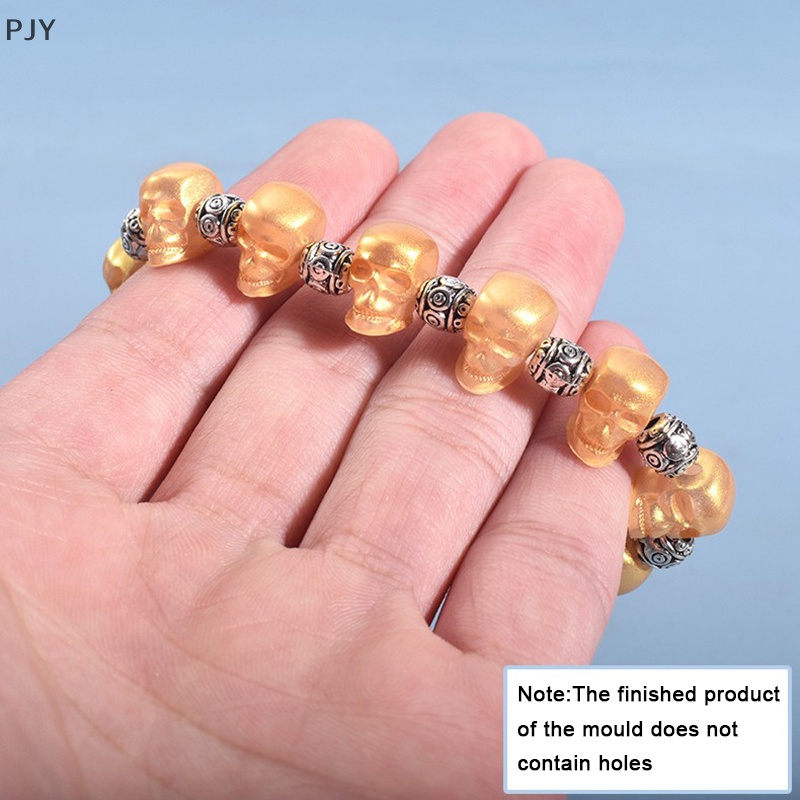 Khuôn Silicone Hình Đầu Lâu 3D Làm Mặt Dây Chuyền Epoxy UV DIY PJ