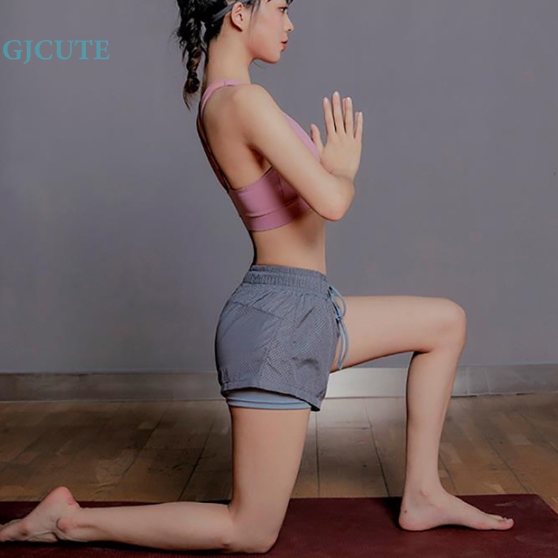 Quần Short Thể Thao Lưng Cao Dáng Rộng Khô Nhanh Chống Trượt Thoáng Khí Thời Trang Mùa Hè Cho Nữ