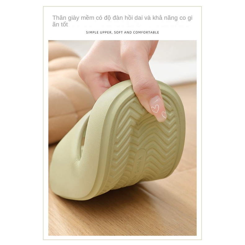 Dép Đi Trong Nhà Bằng EVA Đế Mềm Chống Trượt Màu Trơn Dành Cho Nữ