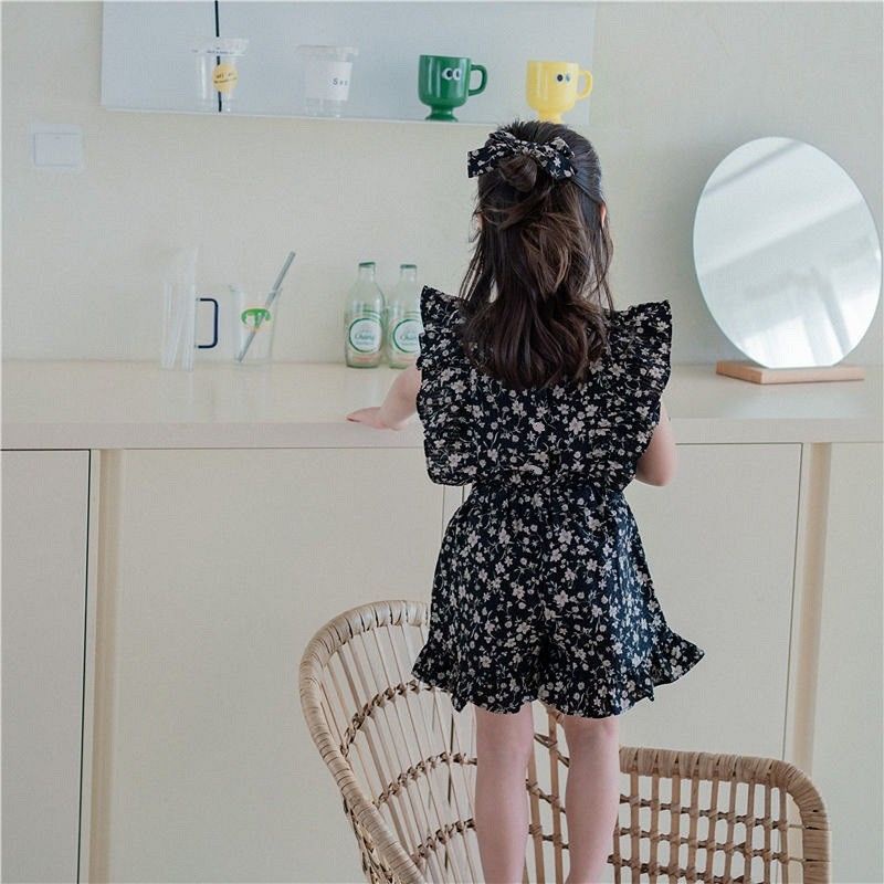 Bộ Áo Sơ Mi In Hoa + Quần Short Thời Trang Hàn Quốc Cho Bé Gái