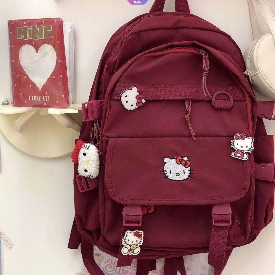 Ba Lô Đi Học / Du Lịch Sức Chứa Lớn In Họa Tiết Sanrio Hello Kitty Dễ Thương Có Khóa Kéo Thời Trang Cho Nữ Y2k