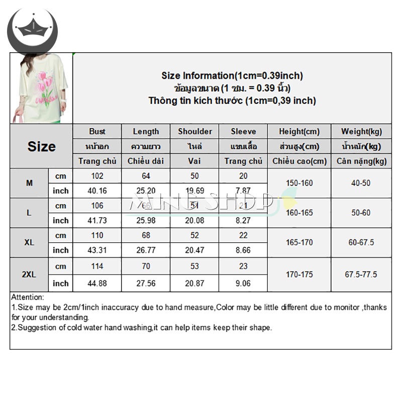 Áo Thun Nữ Ngắn Tay Cổ Tròn In Hoa Thời Trang