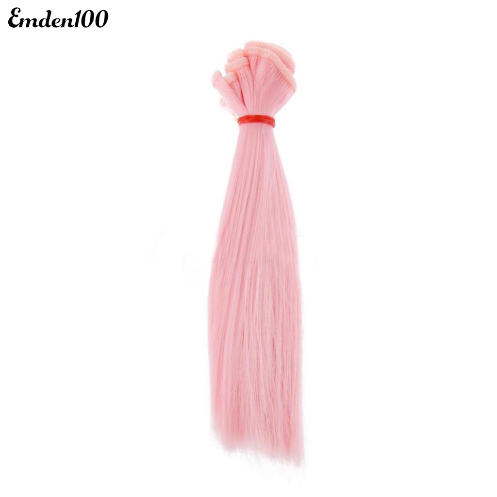 Bộ Tóc Giả Thẳng Dài 15cm Bằng Lụa Cho Búp Bê