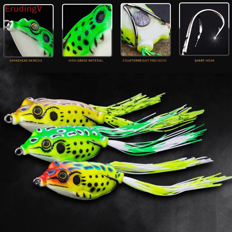 Mồi Câu Cá Giả Hình Ếch 5cm 8g Mềm Mại Thiết Kế Hai Lưỡi Câu Tiện Dụng