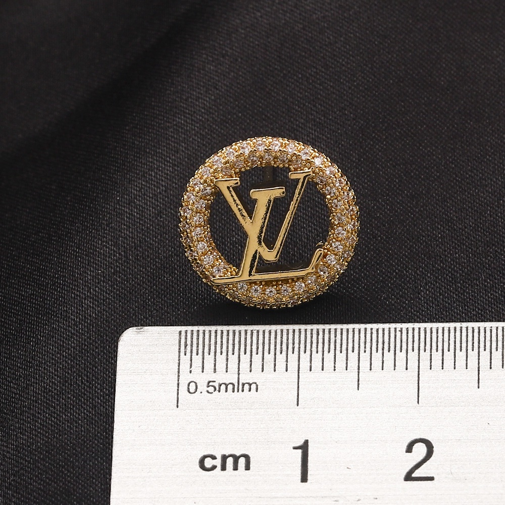 LOUIS VUITTON Bông Tai LV Dạng Vòng Bằng Thép Titan In Chữ Thời Trang Cho Nữ